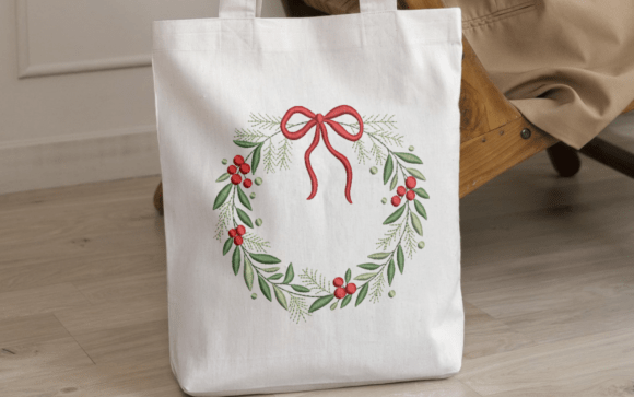 Matriz de bordado Guirlanda de Natal Grátis nos formatos de arquivo JEF, PES, DST e Brother